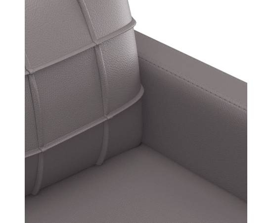 Canapea cu 2 locuri, gri, 120 cm, piele ecologică, 6 image