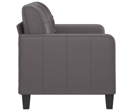 Canapea cu 2 locuri, gri, 120 cm, piele ecologică, 4 image