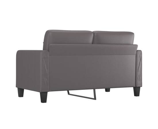 Canapea cu 2 locuri, gri, 140 cm, piele ecologică, 5 image