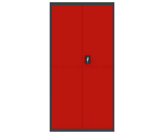 Fișet, antracit și roșu, 90x40x180 cm, oțel, 3 image