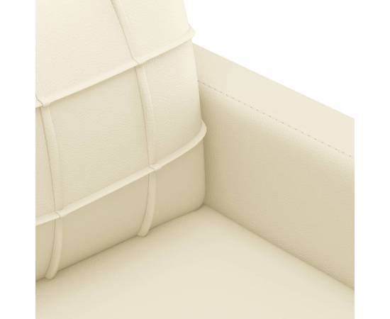 Canapea cu 2 locuri, crem, 120 cm, piele ecologică, 6 image
