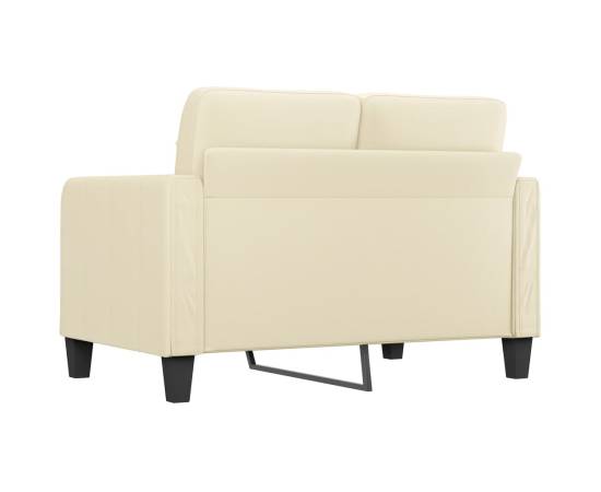 Canapea cu 2 locuri, crem, 120 cm, piele ecologică, 5 image