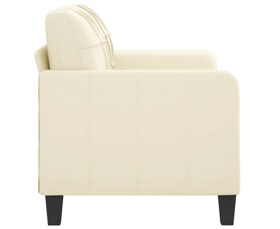 Canapea cu 2 locuri, crem, 120 cm, piele ecologică, 4 image