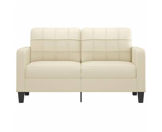 Canapea cu 2 locuri, crem, 140 cm, piele ecologică, 3 image