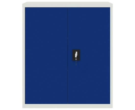 Fișet, gri deschis și albastru, 90x40x105 cm, oțel, 3 image