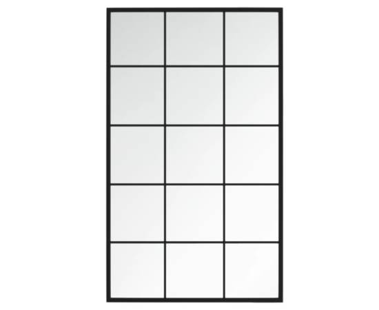 Oglinzi de perete, 2 buc., negru, 100x60 cm, metal, 5 image