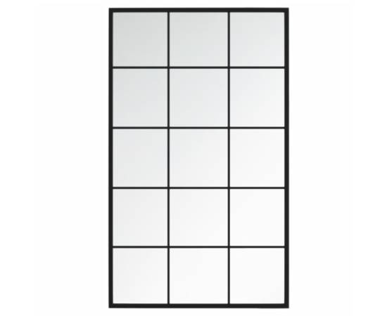Oglinzi de perete, 3 buc., negru, 100x60 cm, metal, 4 image