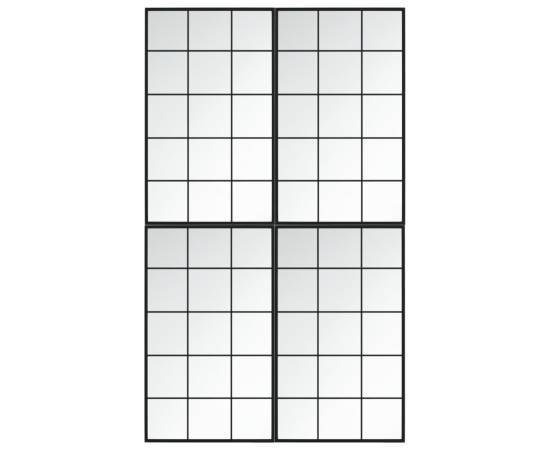 Oglinzi de perete, 4 buc., negru, 100x60 cm, metal, 2 image