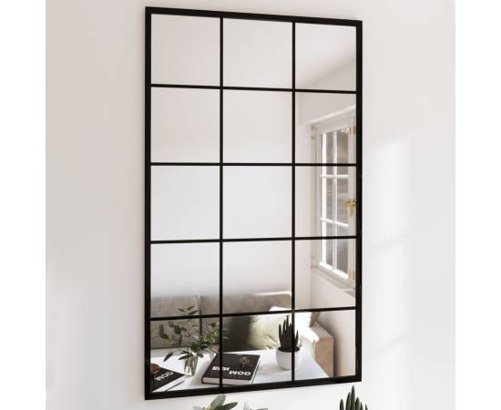 Oglinzi de perete, 6 buc., negru, 100x60 cm, metal