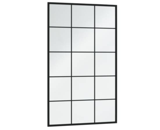 Oglinzi de perete, 6 buc., negru, 100x60 cm, metal, 3 image