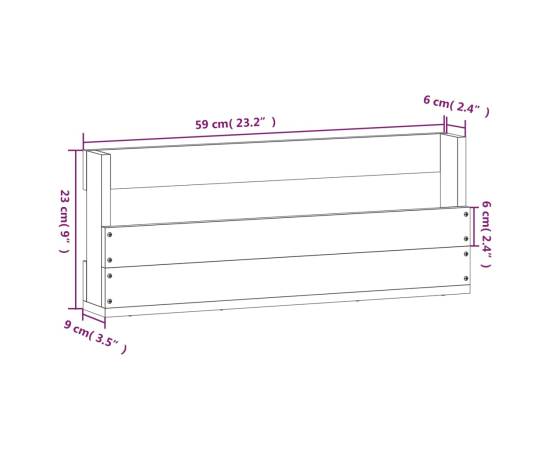 Pantofare de perete, 2 buc., alb, 59x9x23 cm, lemn masiv pin, 9 image