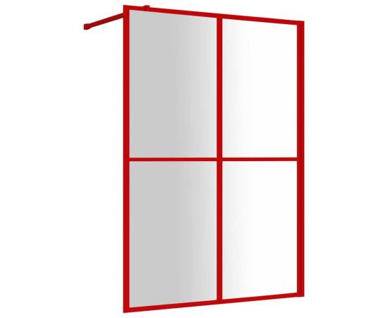 Paravan de duș walk-in, roșu, 140x195cm sticlă esg transparentă, 2 image