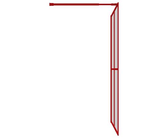 Paravan de duș walk-in, roșu, 140x195cm sticlă esg transparentă, 4 image