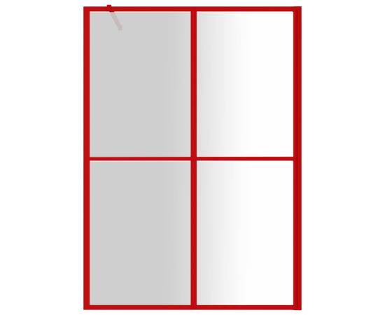 Paravan de duș walk-in, roșu, 140x195cm sticlă esg transparentă, 3 image