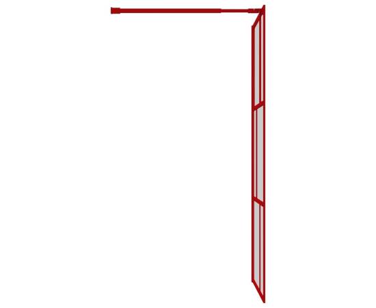 Paravan duș walk-in, roșu, 80x195 cm, sticlă esg transparentă, 4 image