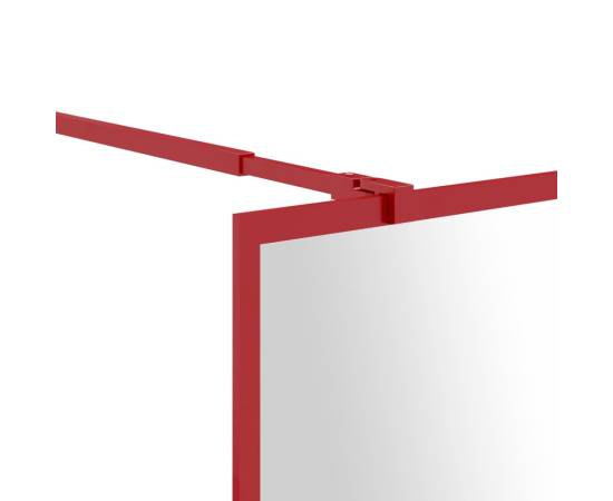 Paravan duș walk-in, roșu, 80x195 cm, sticlă esg transparentă, 6 image