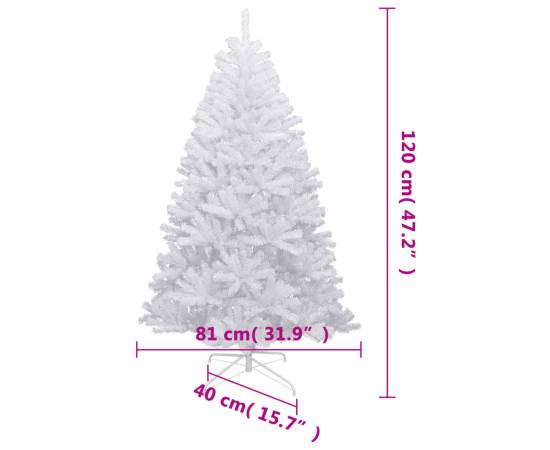 Brad de crăciun artificial cu balamale și zăpadă, 120 cm, 8 image