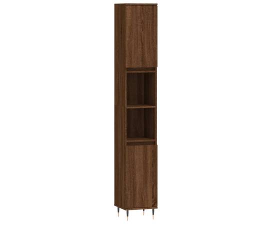 Set dulapuri de baie, 3 piese, stejar maro, lemn prelucrat, 7 image