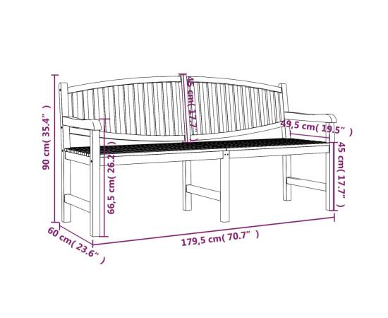 Set mobilier pentru grădină, 3 piese, lemn masiv de tec, 10 image