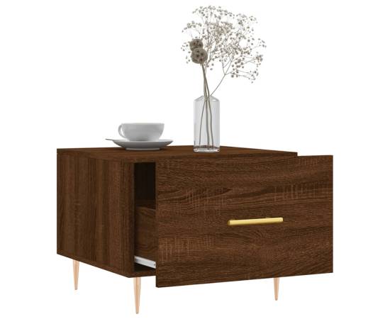 Măsuțe de cafea, 2 buc. stejar maro, 50x50x40 cm, lemn compozit, 4 image