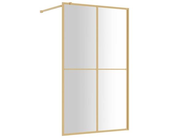 Paravan de duș walk-in auriu 115x195 cm sticlă esg transparentă, 2 image