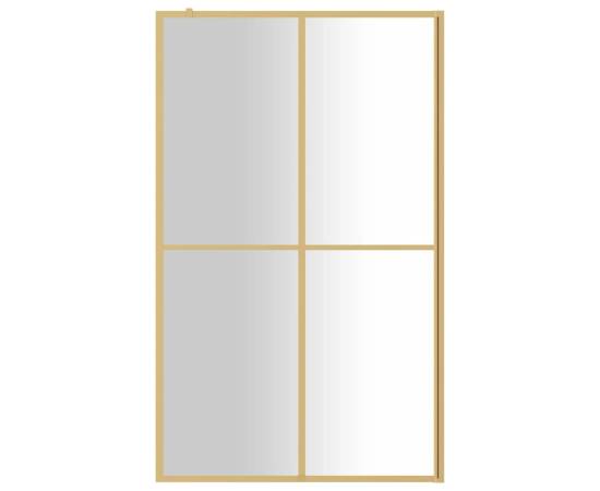 Paravan de duș walk-in auriu 115x195 cm sticlă esg transparentă, 3 image