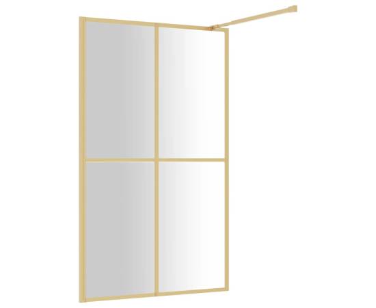 Paravan de duș walk-in auriu 115x195 cm sticlă esg transparentă, 5 image