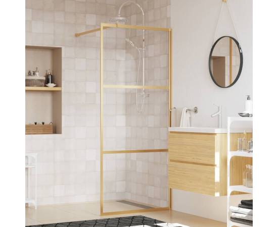 Paravan duș walk-in, auriu, 80x195 cm, sticlă esg transparentă