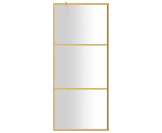 Paravan duș walk-in, auriu, 80x195 cm, sticlă esg transparentă, 3 image