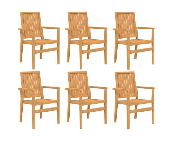 Set mobilier de grădină, 7 piese, lemn masiv de tec, 3 image