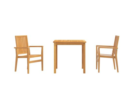 Set mobilier pentru grădină, 3 piese, lemn masiv de tec, 2 image