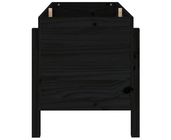 Strat înălțat de grădină, negru, 101x50x57 cm, lemn masiv pin, 4 image