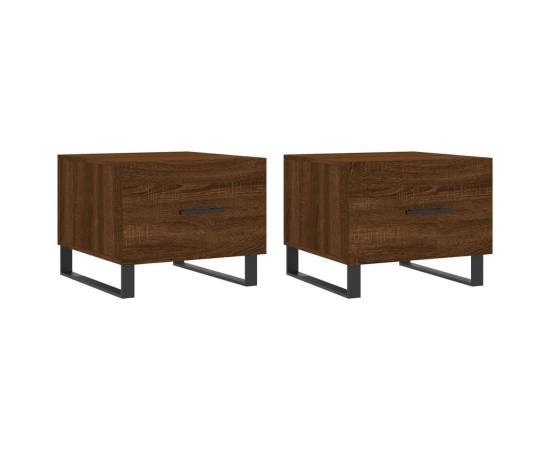 Măsuțe de cafea, 2 buc. stejar maro, 50x50x40 cm, lemn compozit, 2 image