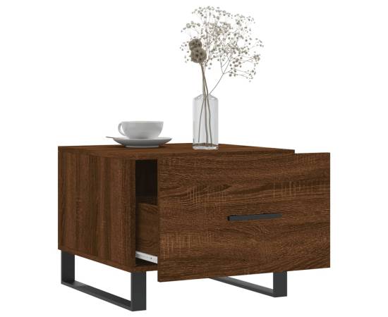 Măsuțe de cafea, 2 buc. stejar maro, 50x50x40 cm, lemn compozit, 9 image