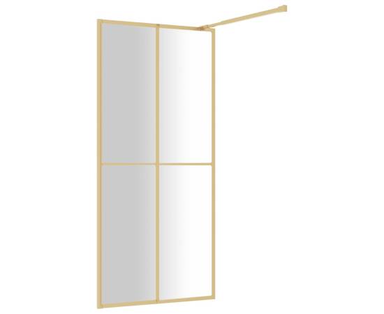 Paravan de duș walk-in auriu, 90x195 cm sticlă esg transparentă, 5 image