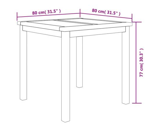 Set masă pentru grădină, lemn masiv de tec, 5 piese, 11 image