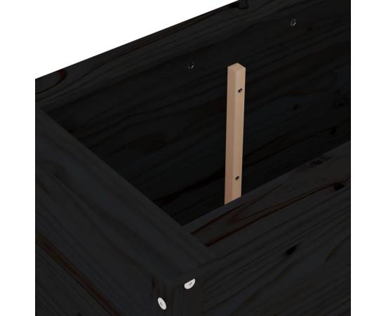Strat înălțat de grădină, negru, 119,5x40x78 cm, lemn masiv pin, 7 image