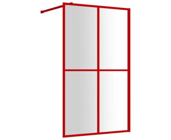Paravan de duș walk-in roșu 118x195 cm sticlă esg transparentă, 2 image