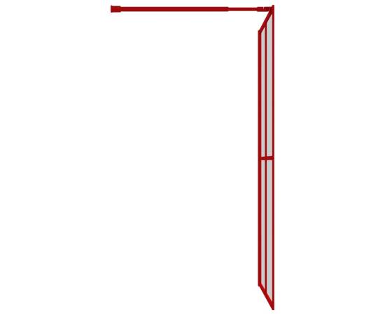 Paravan de duș walk-in roșu 118x195 cm sticlă esg transparentă, 4 image