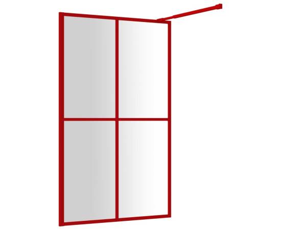 Paravan de duș walk-in roșu 118x195 cm sticlă esg transparentă, 5 image