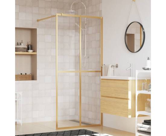 Paravan duș walk-in, auriu, 80x195 cm, sticlă esg transparentă