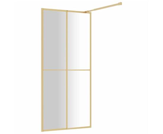 Paravan duș walk-in, auriu, 80x195 cm, sticlă esg transparentă, 5 image