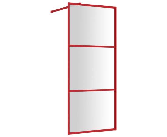 Paravan duș walk-in, roșu, 80x195 cm, sticlă esg transparentă, 2 image