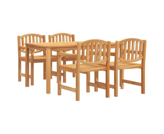 Set masă pentru grădină, lemn masiv de tec, 5 piese, 2 image