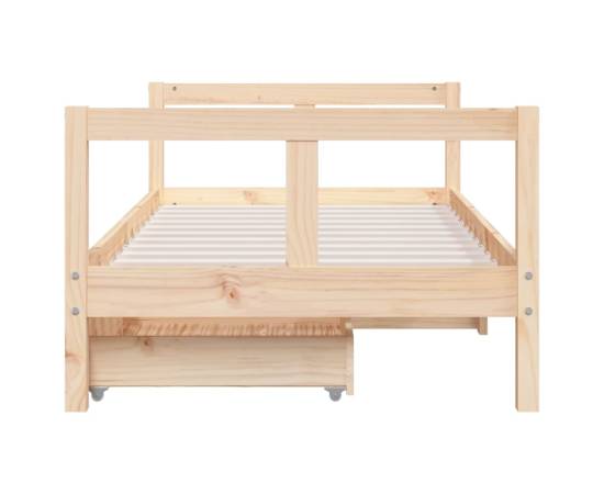 Cadru de pat copii cu sertare, 80x160 cm, lemn masiv pin, 5 image