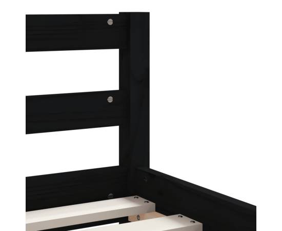 Cadru de pat copii cu sertare, negru, 90x190 cm, lemn masiv pin, 8 image