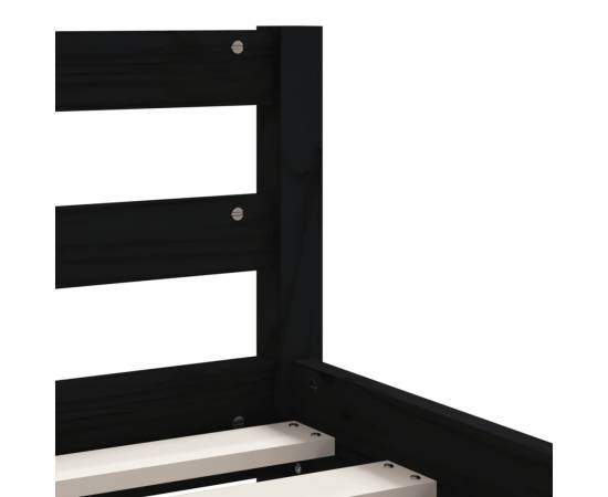 Cadru pat copii cu sertare, negru, 80x200 cm, lemn masiv de pin, 8 image