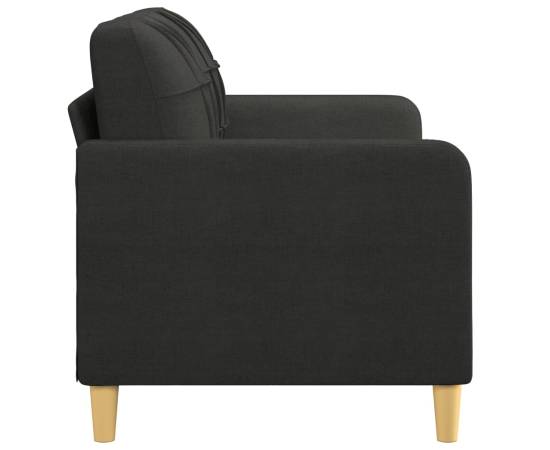 Canapea cu 2 locuri, negru, 140 cm, material textil, 4 image
