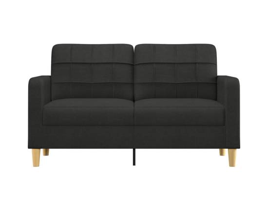 Canapea cu 2 locuri, negru, 140 cm, material textil, 3 image