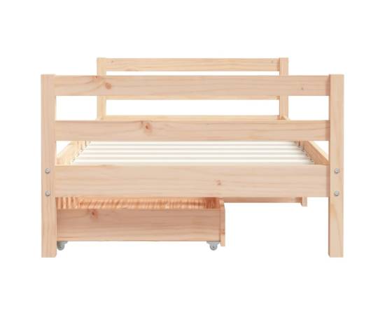 Cadru de pat copii cu sertare, 80x160 cm, lemn masiv pin, 5 image